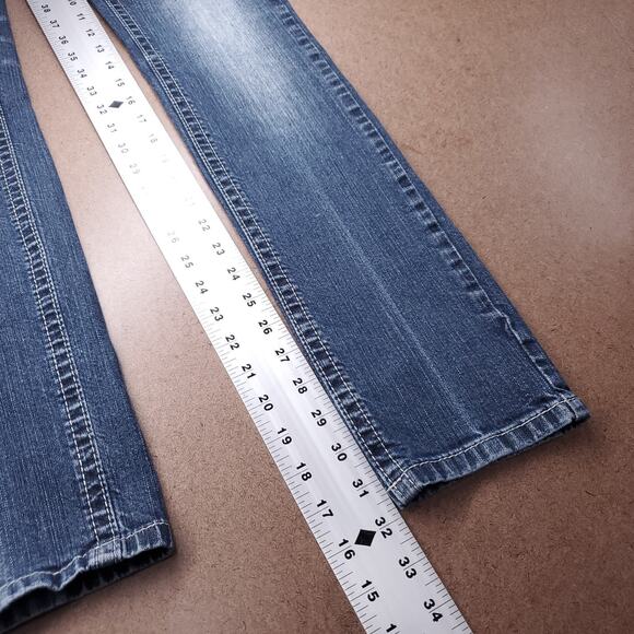 MEK Jeans Men 27x34 Md Blue Moscow Cigarette Straight Leg Embossed Pockets Retro - Picture 7 of 11